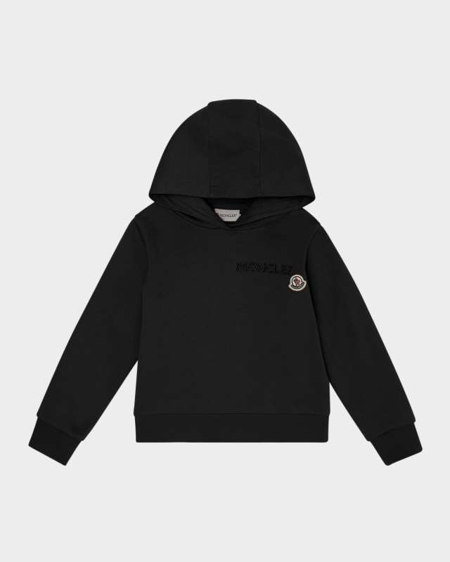 Girl's Embroidered Logo Patch Hoodie, Size 12-14